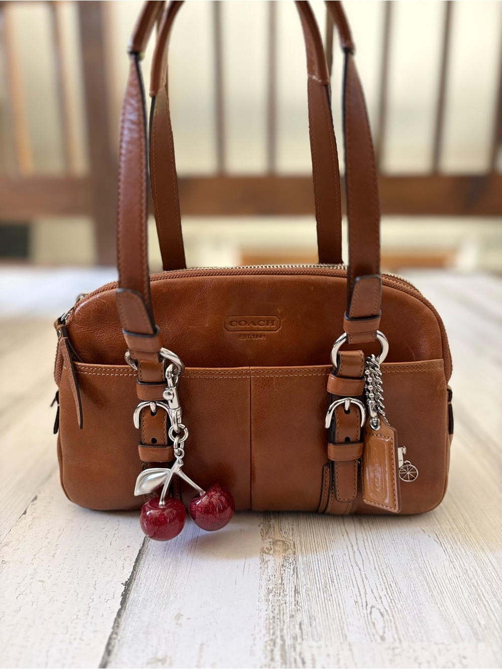 Vintage Coach Bonnie Satchel 12695 British Tan Leather Bag Y2K Charm